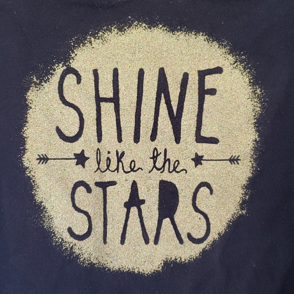 Girls size 7/8 hoodie navy blue with silver - Picture 2 of 3